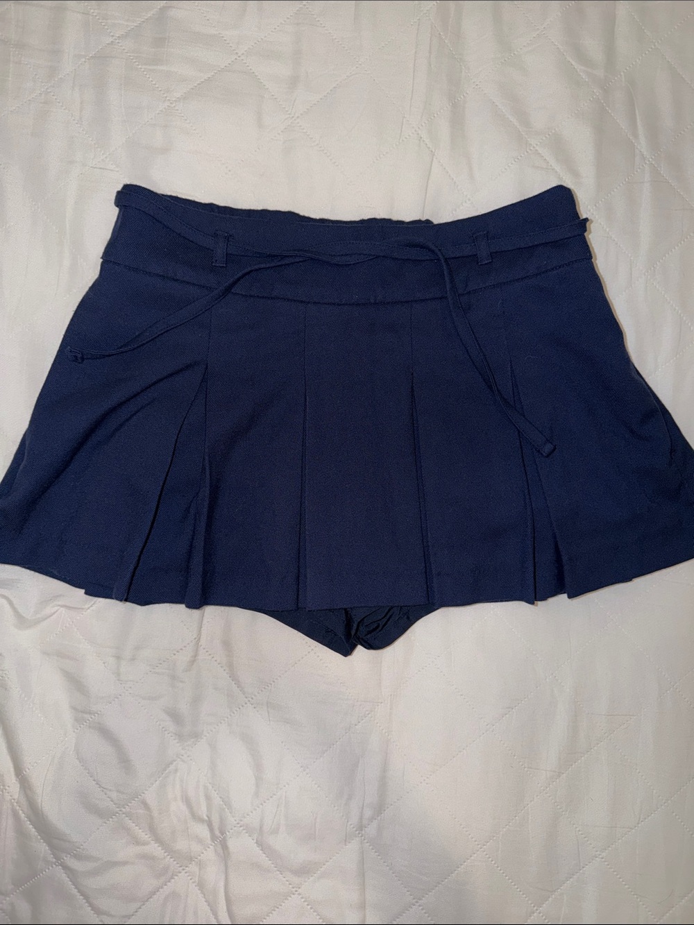 Hollister Navy Pleated Skort with Drawstring